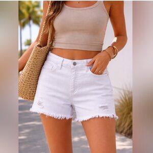 Joe’s Jeans White Denim Shorts - Alex Shorts in Colley - Size 25 - Like New